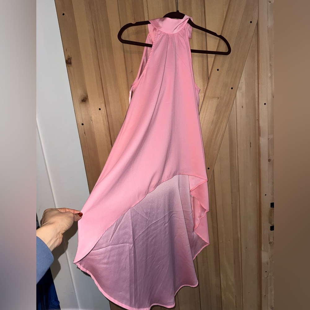 New York & Company Pink High Low Dress